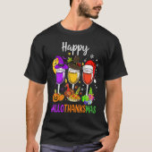 Halloween Thanksgiving Christmas Happy Hallothanks T-Shirt (Vorderseite)