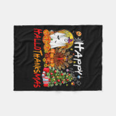 Halloween Thanksgiving Christmas Turkey Happy Hall Fleecedecke (Vorderseite (Horizontal))