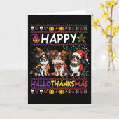 Halloween Thanksgiving Christmas Ugly Papillon Dog Karte (Gelbe Blume)