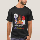 Halloween Thanksgiving Happy Hallothanksmas Gnomes T-Shirt (Vorderseite)