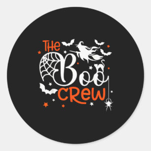 Halloween The Boo Crew - Lustige Soky Hexe, Katze, Runder Aufkleber
