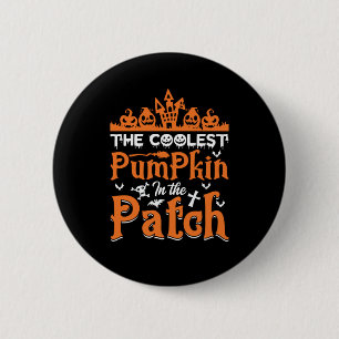 Halloween The Coolest Pumpkin in the Patch Xmas Button