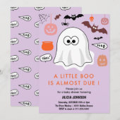 Halloween-Thema Baby Dusche Einladung wenig boo (Vorne/Hinten)