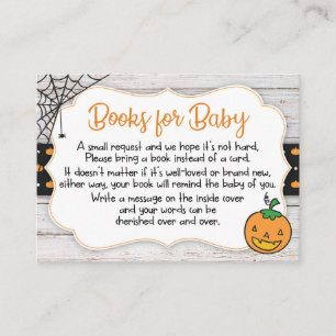 Halloween-Thema-Babyparty-Buch-Antrag-Karte Begleitkarte