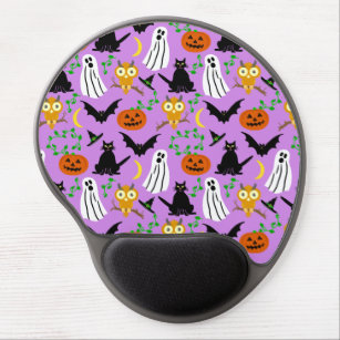 Halloween-Thema-Collagen-Wurf-Muster lila Gel Mousepad