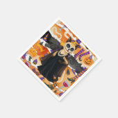 Halloween Thema für Katzen Liebhaber mit Kuchen Serviette (Ecke)