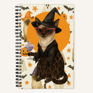 Halloween-Thema für Katzenliebhaber Notizblock