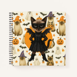 Halloween-Thema für Katzenliebhaber Notizblock