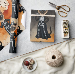 Halloween-Thema für Liebhaber von Siamkatzen Geschenkpapier