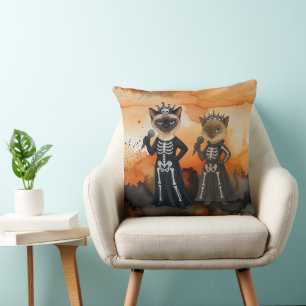 Halloween-Thema für Siamese-Katzenliebhaber Kissen