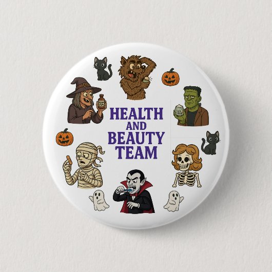 Halloween Thema Gesundheit und Schönheit Button (Vorderseite)