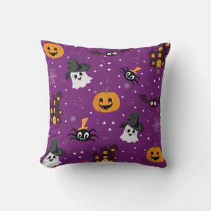 Halloween-Thema lila nahtloses Muster Kissen