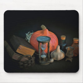 Halloween-Thema mit Vintagem Stundenglas Mousepad