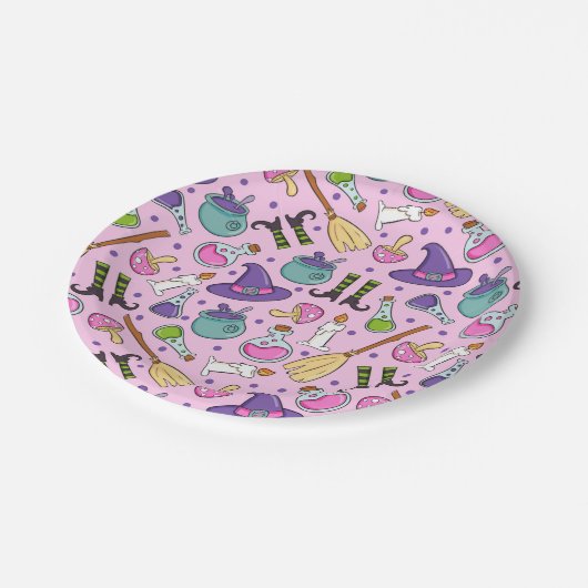 Halloween-Thema Pappteller (Schrägansicht)