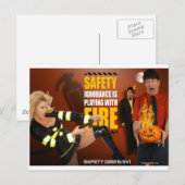 Halloween-Thema-Sicherheits-Aussenseiter-lustige Postkarte (Vorne/Hinten)