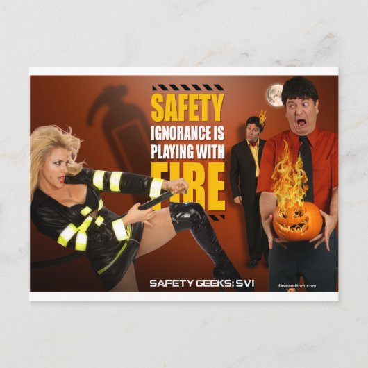 Halloween-Thema-Sicherheits-Aussenseiter-lustige Postkarte (Vorderseite)