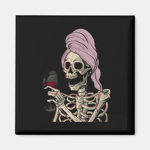 Halloween Thema Skeleton Wein Magnet
