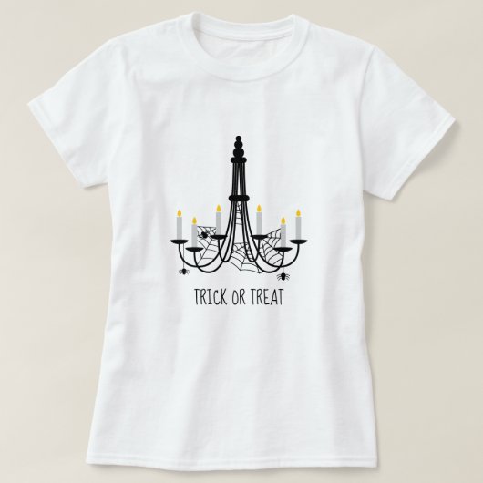 Halloween-Thema Spike-Webkronleuchter T-Shirt (Design vorne)