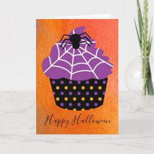 Halloween-Thema Spinne Cupcake Karte