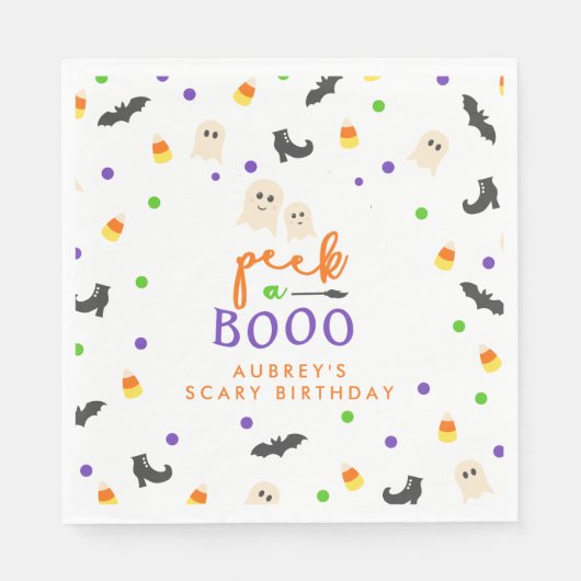 Halloween thematischer Geburtstag Serviette (Vorderseite)
