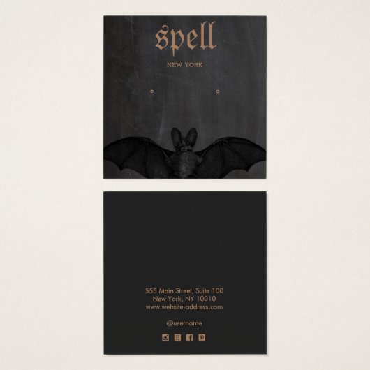 Halloween Theme Bat Stuhl Earring Display Card (Vorne & Hinten)