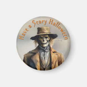 Halloween Theme - Beängstigende lächelnde Strohhal Magnet
