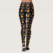 Halloween Theme - Black Cat, Pumpkins und Eyeballs Leggings (Rückseite)