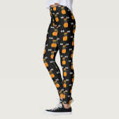 Halloween Theme - Black Cat, Pumpkins und Eyeballs Leggings (Links)