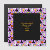 Halloween Theme Collage Toss Pattern Purple Magnetkarte (Vorne/Hinten)