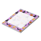 Halloween Theme Collage Toss Pattern Purple Notizblock (Rotiert)