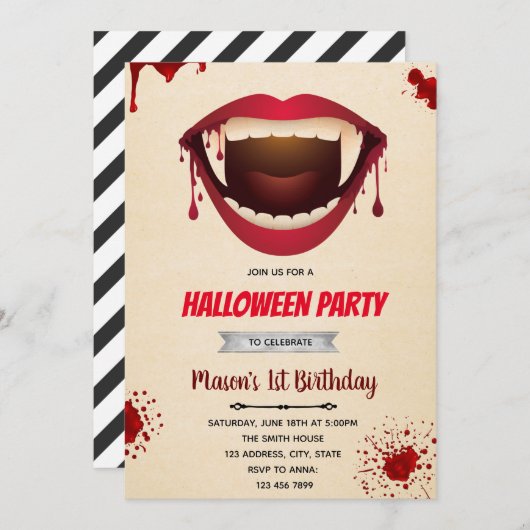 Halloween-Theme Feiertagskarte (Vorne/Hinten)