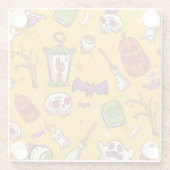 Halloween Theme: flaches Design Muster. Glasuntersetzer (Rückseite)