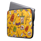 Halloween Theme: flaches Design Muster. Laptopschutzhülle (Vorderseite Links)