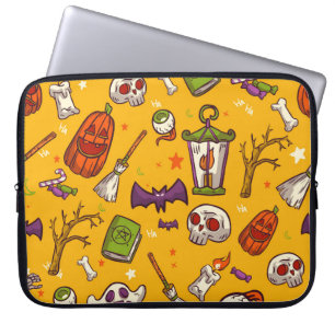 Halloween Theme: flaches Design Muster. Laptopschutzhülle