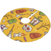 Halloween Theme: flaches Design Muster. Polyester Weihnachtsbaumdecke (Schrägansicht)