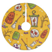 Halloween Theme: flaches Design Muster. Polyester Weihnachtsbaumdecke (Vorderseite)