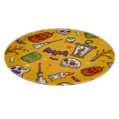 Halloween Theme: flaches Design Muster. Schneidebrett (Ecke)