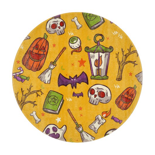 Halloween Theme: flaches Design Muster. Schneidebrett (Vorderseite)