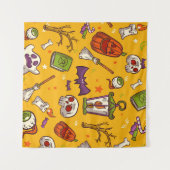 Halloween Theme: flaches Design Muster. Wandteppich (Vorderseite (Horizontal))