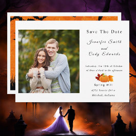 Halloween-Theme-Foto Hochzeit speichern Einladung