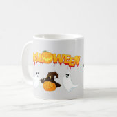 Halloween theme: Ghosts and pumpkin Kaffeetasse (Vorderseite Links)