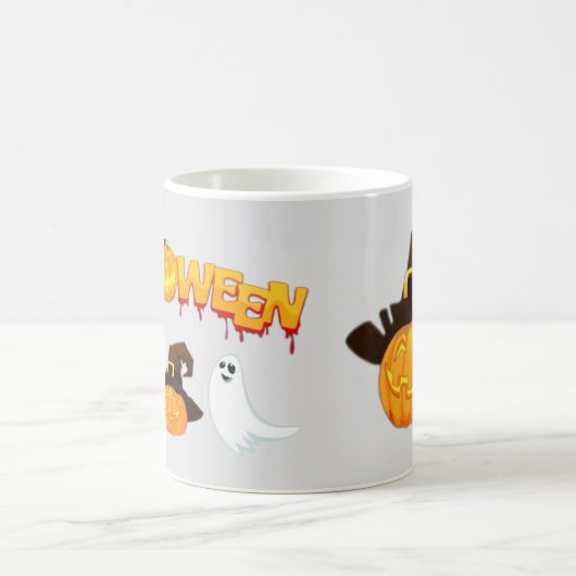 Halloween theme: Ghosts and pumpkin Kaffeetasse (Mittel)