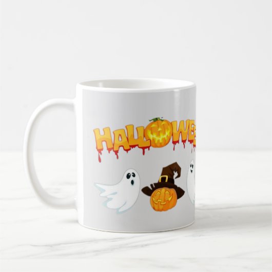 Halloween theme: Ghosts and pumpkin Kaffeetasse (Links)