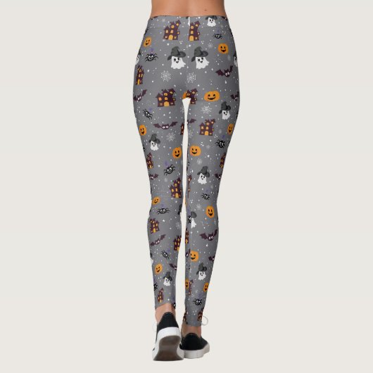 Halloween Theme Gray Leggings (Rückseite)
