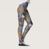 Halloween Theme Gray Spooky Leggings (Rechts)