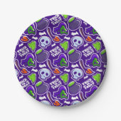 Halloween Theme Hexen und Skulls Pappteller (Vorderseite)