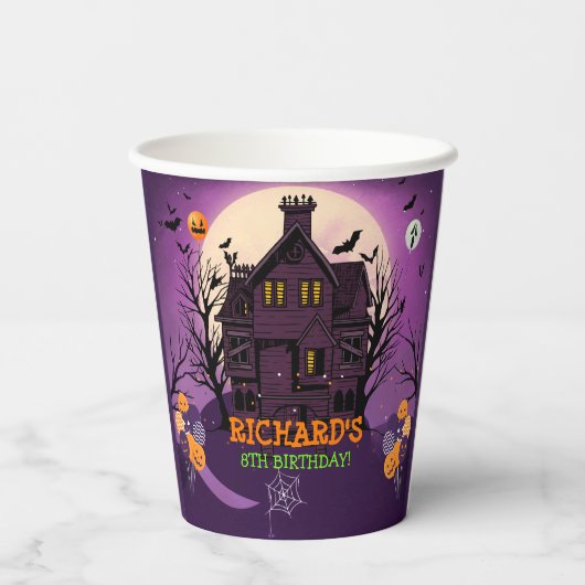 Halloween Theme Kindergeburtstag Party Pappbecher (Rückseite)