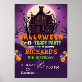Halloween Theme Kindergeburtstag Party Poster