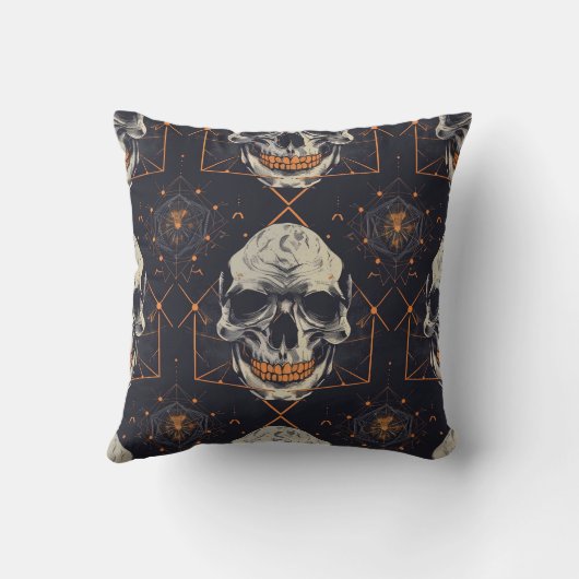 Halloween Theme Skull Throw Kissen (Rückseite)
