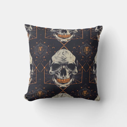 Halloween Theme Skull Throw Kissen (Vorderseite)